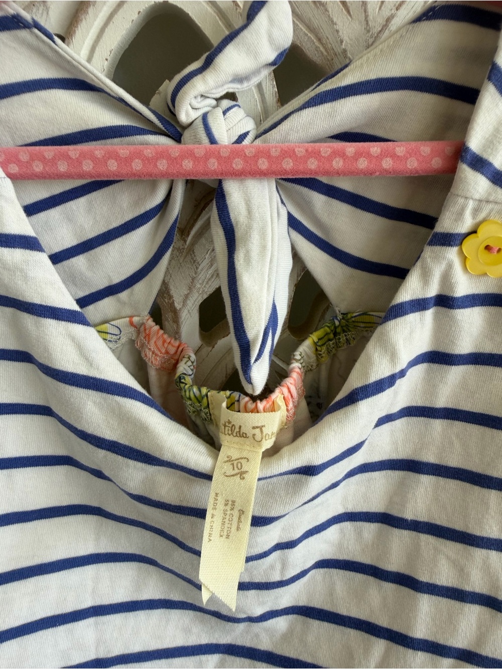 Matilda Jane Girls Floral Striped Dress Size 10 - Picture 3 of 7